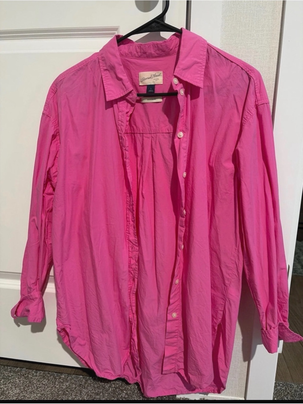 Classic Button-Up Shirt in Bright Pink
